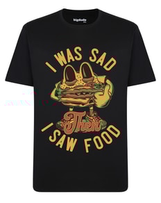 Bigdude Food Print T-Shirt Black Tall